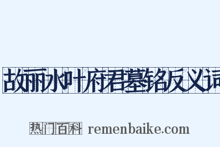 故丽水叶府君墓铭反义词是什么意思的图片